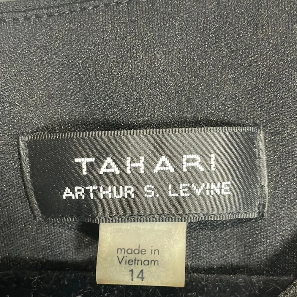 Tahari ASL Cocktail Dress Embellished Neck Ruched Size 14 nwt - Picture 3 of 13